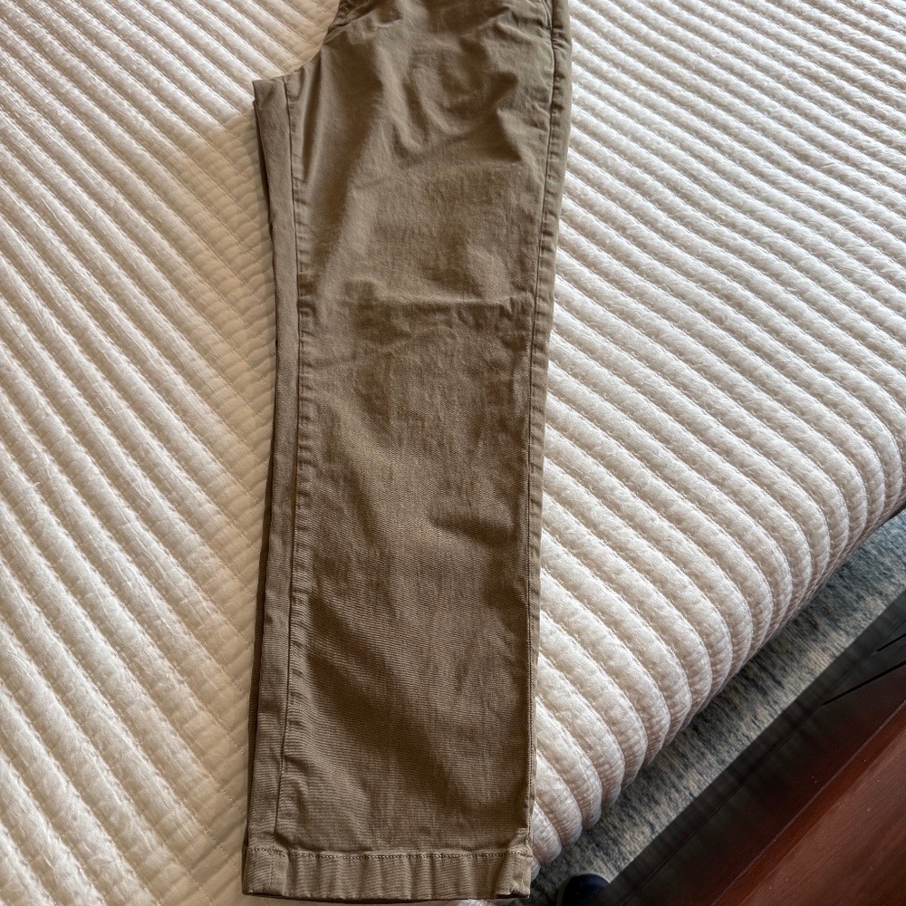 Bearbottom Relaxed Fit Stretch Chino Pant. L , 30” inseam. Desert color